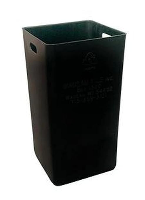 32 Gallon Square 100% Recycled Plastic Heavy Duty Outdoor Commercial Trash Can with Swing Top Lid | Great for Schools and Businesses - Light Granite
