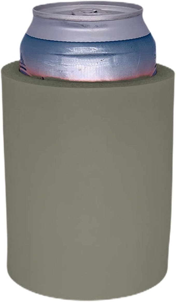 Blank Thick Foam Old School Can Cooler (Gray)