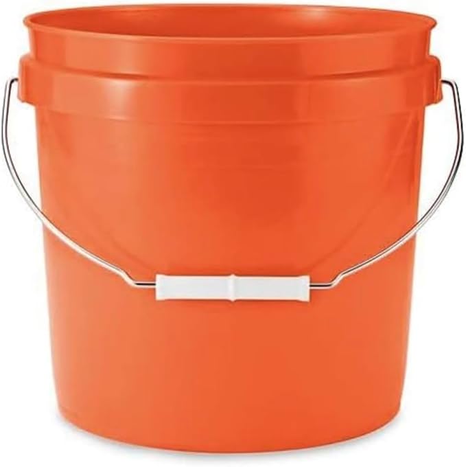 House Naturals 2 Gallon Food Grade Made in USA- BPA Free Bucket Pail Orange (1, Orange & White lid)