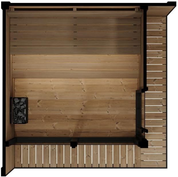 GL6 Outdoor Sauna Kit, Garden Luxury-Series Outdoor DIY Sauna Kit, Thermo-Spruce, up to 6 Persons Bundles (Sauna Heater and Sauna Stones Included) (HIVE MINI 11 WiFi - Gold)