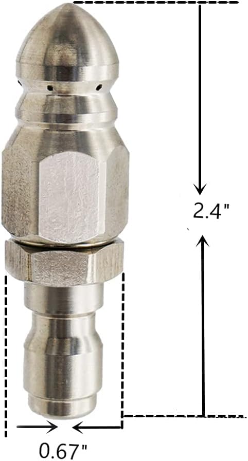(2 Sets) Pressure Washer Sewer Jetter Nozzle with Stainless Steel, Mini Compact Durable Sewer Jet Nozzle,Pressure Drain Jetter Hose Nozzle,1/4'' Quickly Connector, 5000 PSI