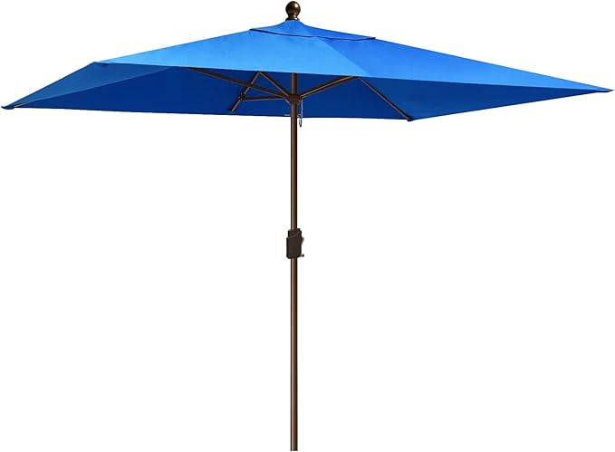 EliteShade USA 10-Year-Non-Fading 6.5x10Ft Rectangular Market Umbrella Patio Umbrella Outdoor Table Umbrella with Ventilation(Royal Blue)