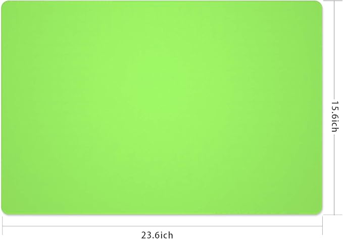 Silicone Placemats, Food-Grade Non-Slip Waterproof, Dining, Stain Resistant, Countertop Protector, Kitchen Counter Mat, Heat Resistant, Baking mat Dishwasher Safe (23.6"×15.7"-1pack, Green)