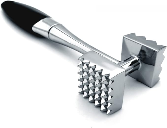 Meat Tenderizer, Dual-Sided Nails Meat Mallet, Meat Hammer Used for Steak, Chicken, Fish,Meat Pounder With Rubber Comfort Grip Handle, 8.8 inches Meat Tenderizer Tool