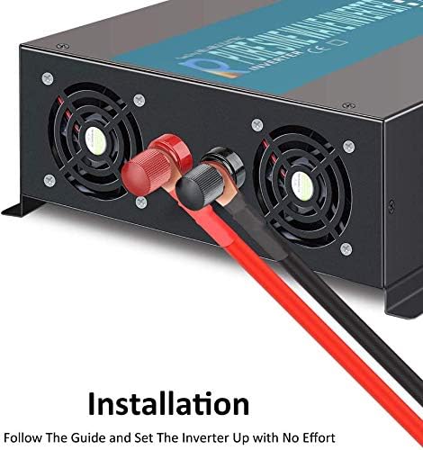 WZRELB 1000W 48V 120V Pure Sine Wave Power Inverter with 2 AC Outlets,Car Inverter