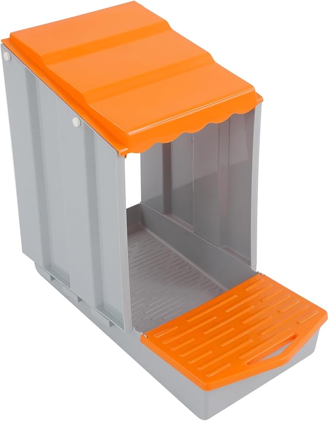 Chicken Nesting Box, 3 Compartments Laying Boxes for Hens, Nest Box for Chicken Duck Poultry Coop, Wall Mount Chickens Roosting Boxes, Protect Collect Egg (Orange)