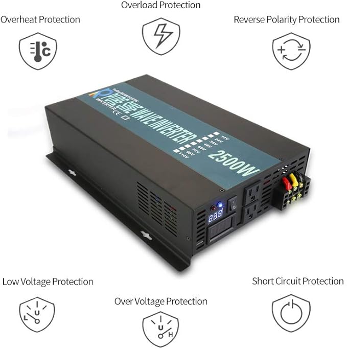 WZRELB RBP250024VCRT 2500W 24V 120V Pure Sine Wave Solar Power Inverter with Remote Control Switch
