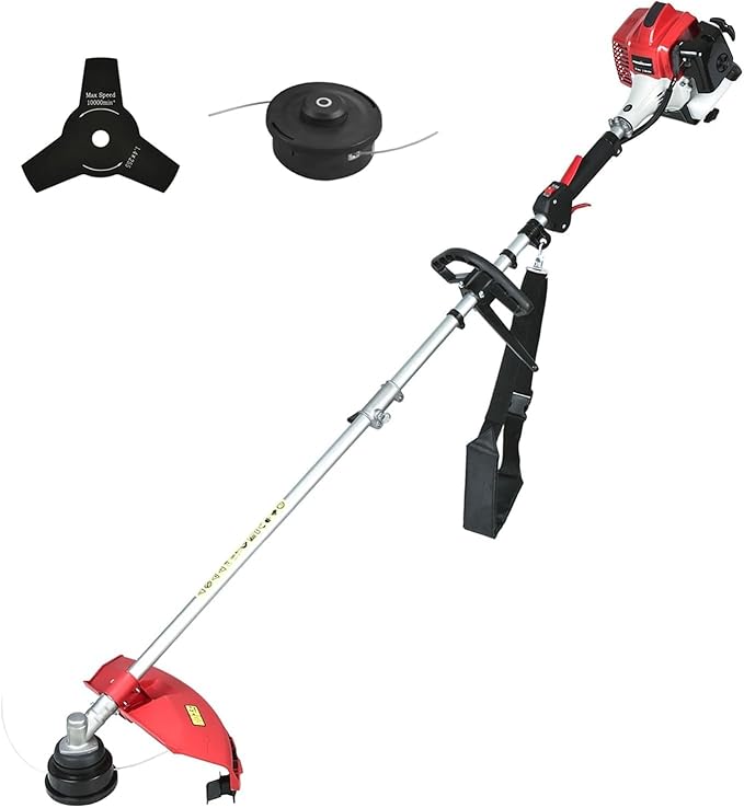 PowerSmart Gas Weed Wacker 2-Cycle 25cc Gas String Trimmer/Edger 16" and 10" Brush Cutter & Shoulder Strap Included