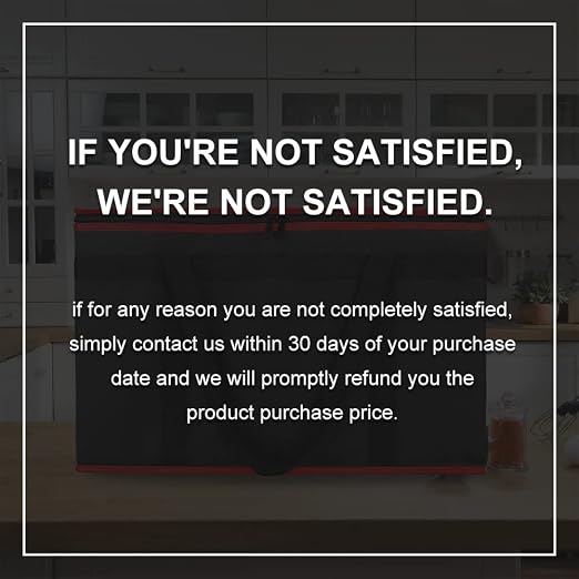 Bodaon Insulated Food Delivery Bag, XX-Large Reusable Grocery Shopping Bags, Picnic Cooler Bag Secure Top Cold, Black with Red Edge, 2-Pack
