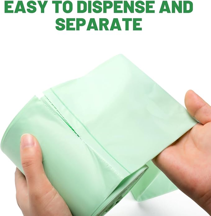 3 Gallon Flap Tie Compostable Trash Bags, 100 Count Small Compost Bags, Biodegradable Kitchen Garbage Bags, Food Scrap Waste Bags for Countertop Bin, ASTM D6400, US BPI Certified
