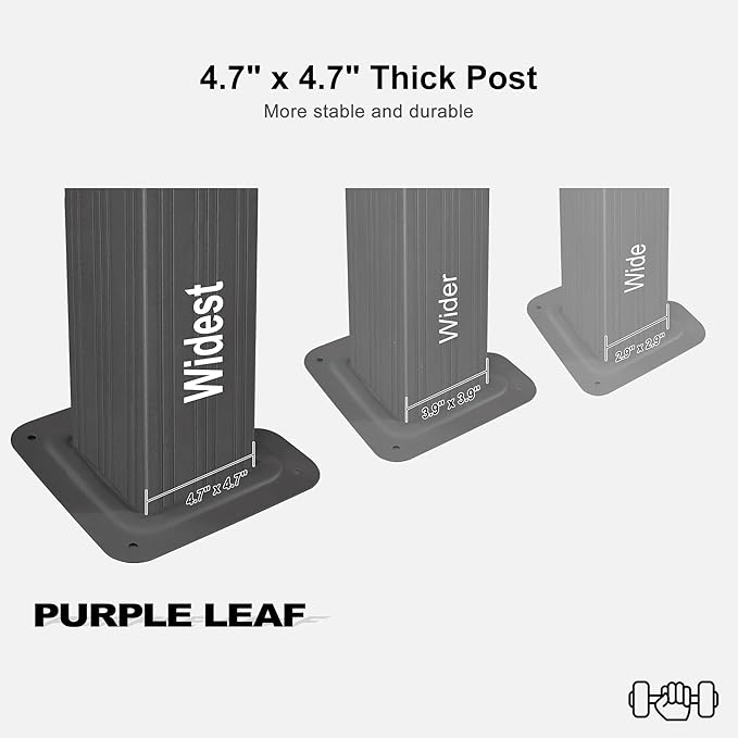PURPLE LEAF 12' X 12' Permanent Hardtop Gazebo Aluminum Gazebo with Galvanized Steel Double Roof for Patio Lawn and Garden, Curtains and Netting Included, Grey