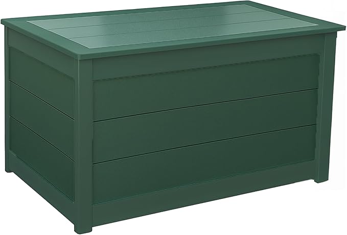 DutchCrafters Poly Waterproof Outdoor Deck Box 200-Gallon Large Deck Box Weatherproof Storage for Pool Decor, Porch Packages, Pool Towel Holder, Holds Up To 10 Cushions - Amish Made in USA (Green)