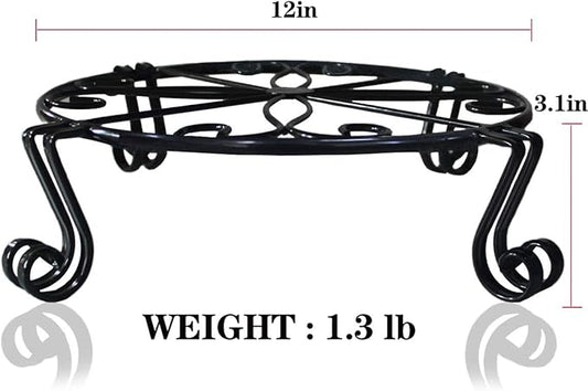 2 Pack Black Plant Stand for Flower Pot Heavy Duty Potted Holder Indoor Outdoor Metal Rustproof Iron Garden Container Round Supports Rack for Planter Bronze, Pumpkin Stand Outdoor…