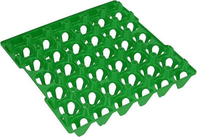 Rengue Plastic Egg Holder, 5PCS Egg Flats Storage Container, Stackable Crates with 30 Cell Capacity for Home Farm Use (Green)