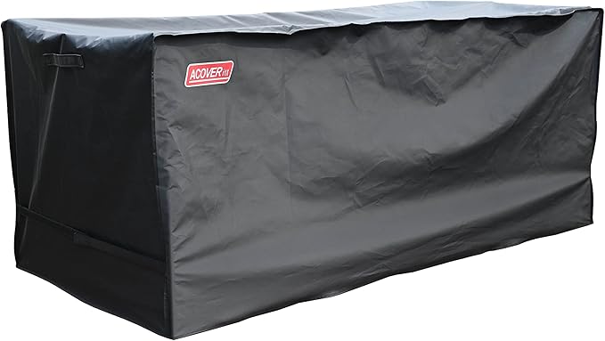 XL Storage Box cover with Straps and Handles, Waterproof Heavy Duty Outdoor Furniture Cover for Keter, Suncast, Lifetime Storage Box (Deck Box Cover, 63"(L)26"(D)28.3"(H)) Black