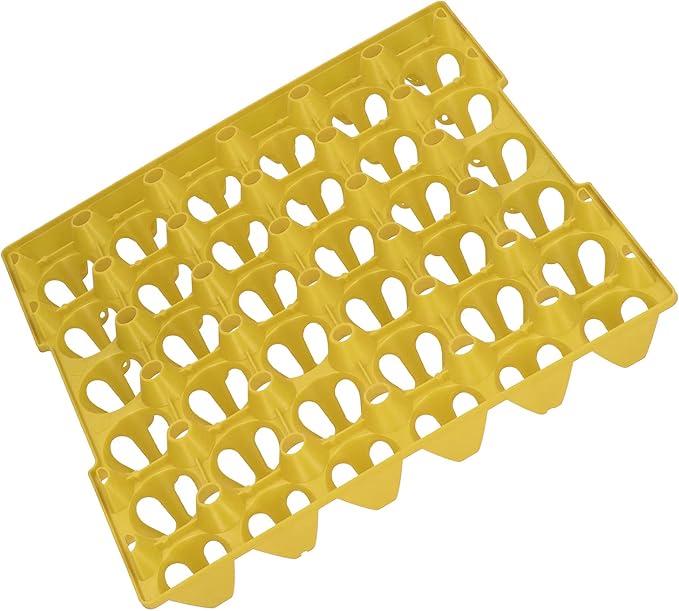 ANGGREK 30 Cell Egg Holder Egg Tray Egg Flats Plastic Egg Crates for Storage Transportation with Sturdy Stackable Design (Yellow)