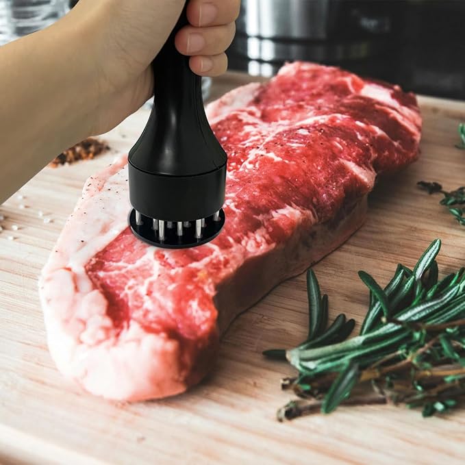 Stainless Steel Meat Tenderizer Tool,with 21 Needles Tenderizing Steak Meat Tool for Cooking BBQ, Marinade, Steak, Chicken,and Poultry