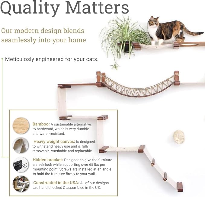 CatastrophiCreations 34" Cat Shelf Wall Mounted Elevated Climb, Lounge and Play Furniture Cat Tree Shelves