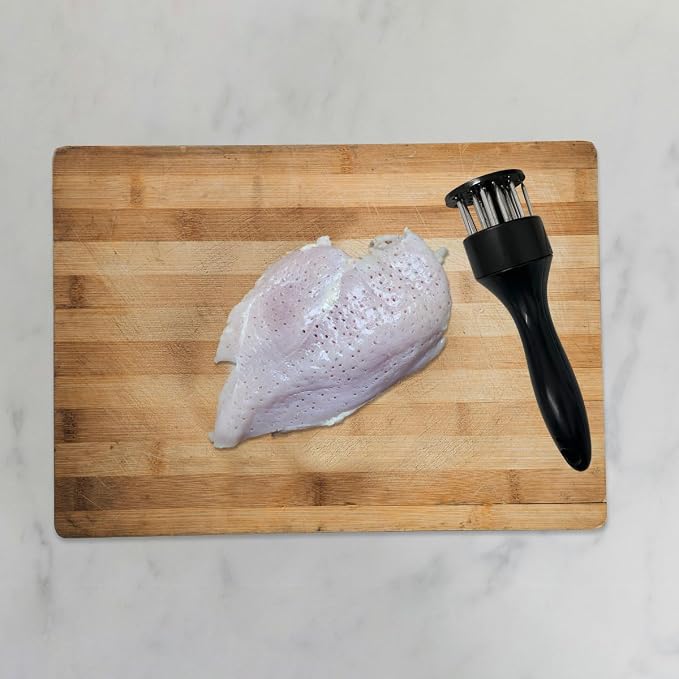 Stainless Steel Meat Tenderizer Tool,with 21 Needles Tenderizing Steak Meat Tool for Cooking BBQ, Marinade, Steak, Chicken,and Poultry