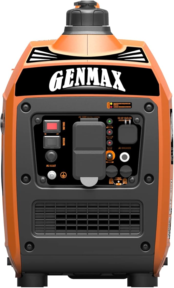 GENMAX Generator,EPA Compliant, Eco-Mode Feature, Ultra Lightweight for Backup Home Use & Camping