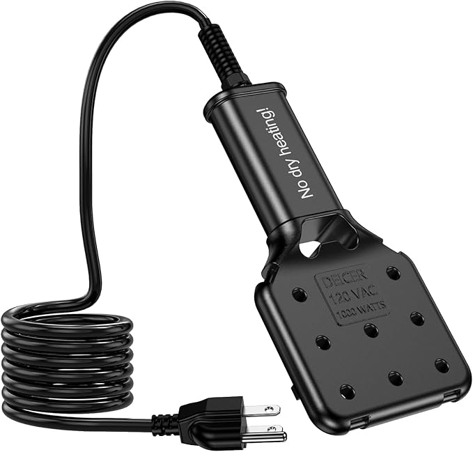 1000W Pond De-icer for Stock Tanks, Auto On/Off 35°F-77°F, 9ft UL Cord, IPX8, Cast Aluminum Utility Heater