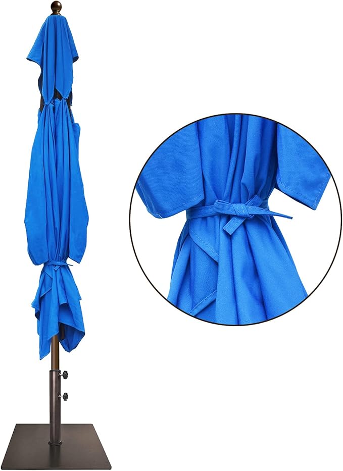EliteShade USA 10-Year-Non-Fading 6.5x10Ft Rectangular Market Umbrella Patio Umbrella Outdoor Table Umbrella with Ventilation(Royal Blue)