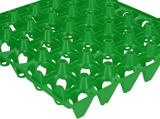 Egg Crate, Durable Plastic 30-Cell Egg Holder Green Tray for Farmers, Homeowners, Egg Transport