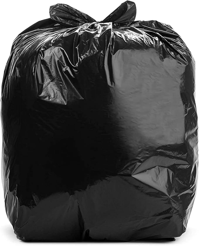 Aluf Plastics 56 Gallon Trash Bags (2 MIL - Pack of 200) 43" x 47" - Large Heavy Duty Can Liners - Plastic Black Garbage Bags for Lawn, Leaf, Contractor, Yard, Outdoor use