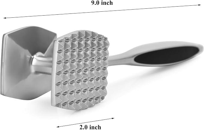 Aliglow Meat Tenderizer Hammer Tool Pounder For Tenderizing Steak Beef Poultry, Heavy Duty Dual-Sided Mallet with Soft Grip Handle - Multifunctional Kitchen Beater for Chicken,Fish, Baking