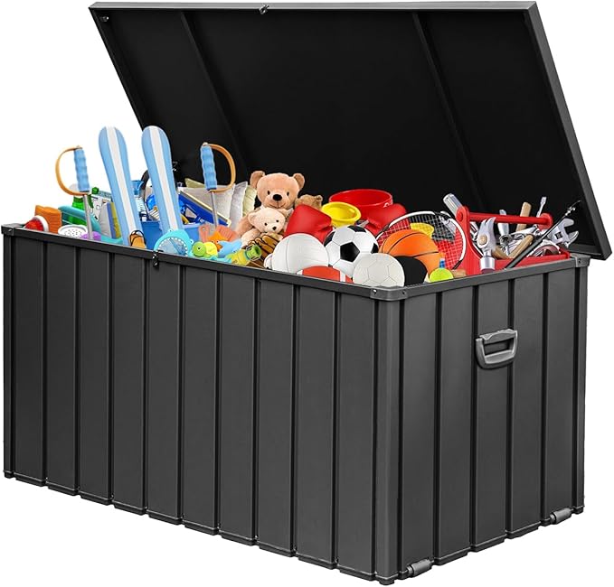 Domi 200-Gallon Outdoor Storage Box – Waterproof, Lockable Storage Cabinet for Patio Furniture, Garden Tools & Pool Supplies – Large Metal Storage for Cushions, Toys & More