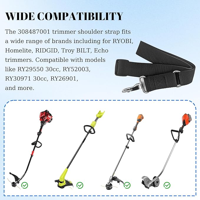 Eudaimonia Weed Eater Shoulder Strap, Trimmer Shoulder Strap 308487001 for Ryobi, Homelite String Trimmers 