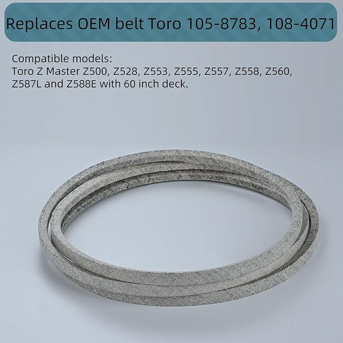 5/8 x 242'' Mower Deck Belt Replace for 105-8783 108-4071, Kevlar Lawn Mower Belt for Toro Z Master Z500 Z528 Z553 Z555 Z557 Z558 Z560 Z587L Z588E (Toro 105-8783)