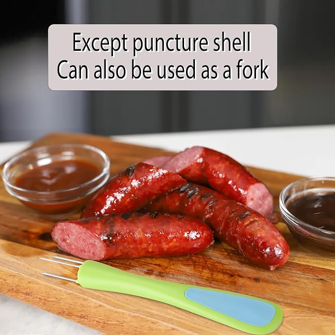 4 pcs Sausage Pricker Tool,3 sharp prongs sausage pricker for Sausage Casings Natural Hog Casing
