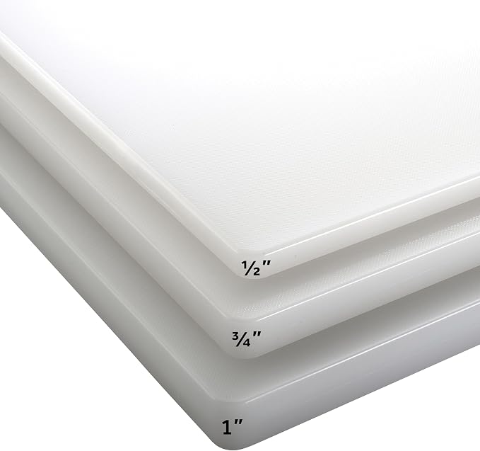 Winco CBWT-1218 Cutting Board, 12 by 18 by 1/2-Inch, White | Dishwasher safe, Stain resistant, Minimizes dulling, Great for Charcuterie, Cheese, Appetizers and Buffet Displays