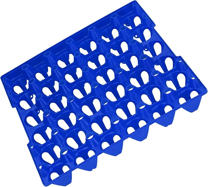 Egg Storage Tray Durable Stackable Egg Crate Holder for Home Farm Supplies 5PCS for Chicken Eggs, 11.3x11.1in (Blue)