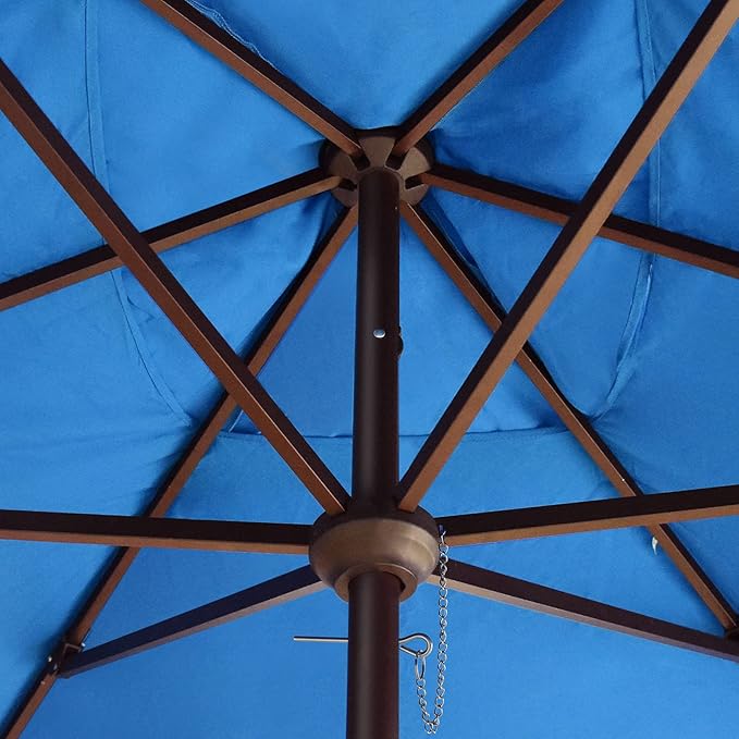 EliteShade USA 10-Year-Non-Fading 6.5x10Ft Rectangular Market Umbrella Patio Umbrella Outdoor Table Umbrella with Ventilation(Royal Blue)