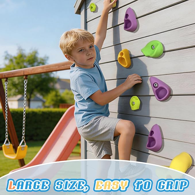 20 PCS Rock Climbing Wall for Kids,Rock Wall Climbing Holds,Adults Climbing Wall Grip Kits Holds Up to 230 lbs for Outdoor Indoor Home Playground Climbing Wall Holds(Pastel Color)