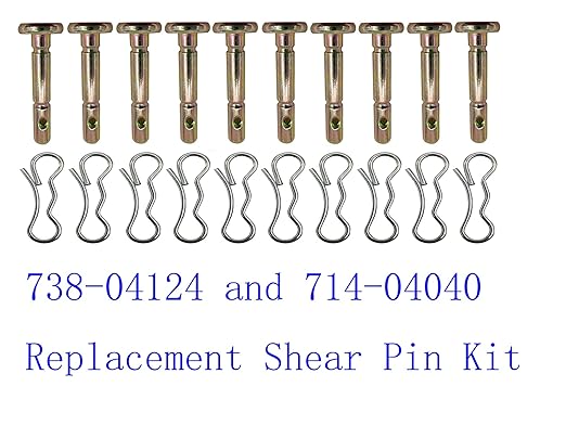 12 pcs 738-04124A and 714-04040 Shear Pins and Cotter Pins for Cub Cadet MTD Troy Bilt Snowblowers