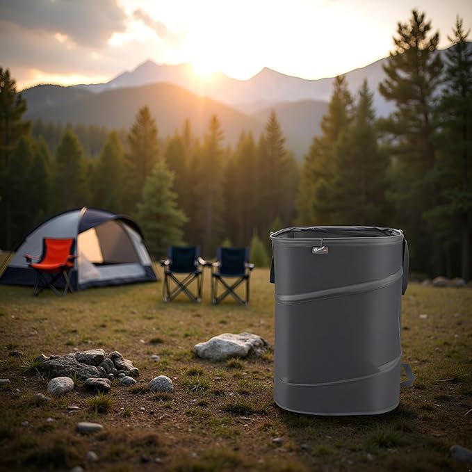 YUDI & GARDEN 46 Gallon Square Collapsible Yard Waste Bin|Collapsible Trash Can|Camping Trash Can, for Collecting Weeds or Yard and Party Waste