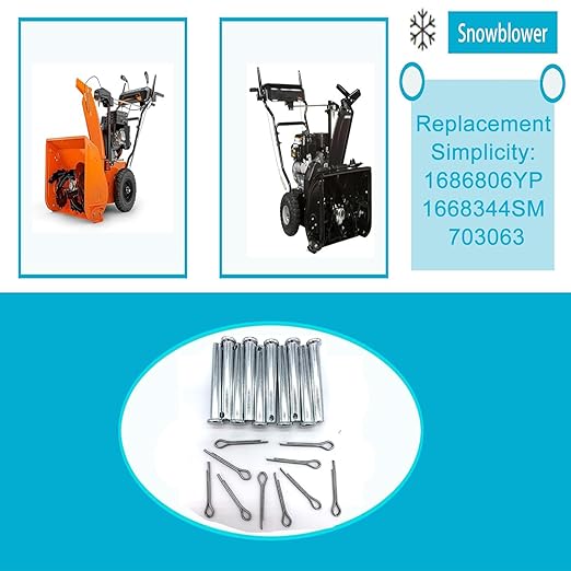 Snow Blower Parts Replacement Snow Blower Shear pins 703063, 1668344,1686106yp,Suitable for Simplicities or Snapper Shear pins (10 Pieces)