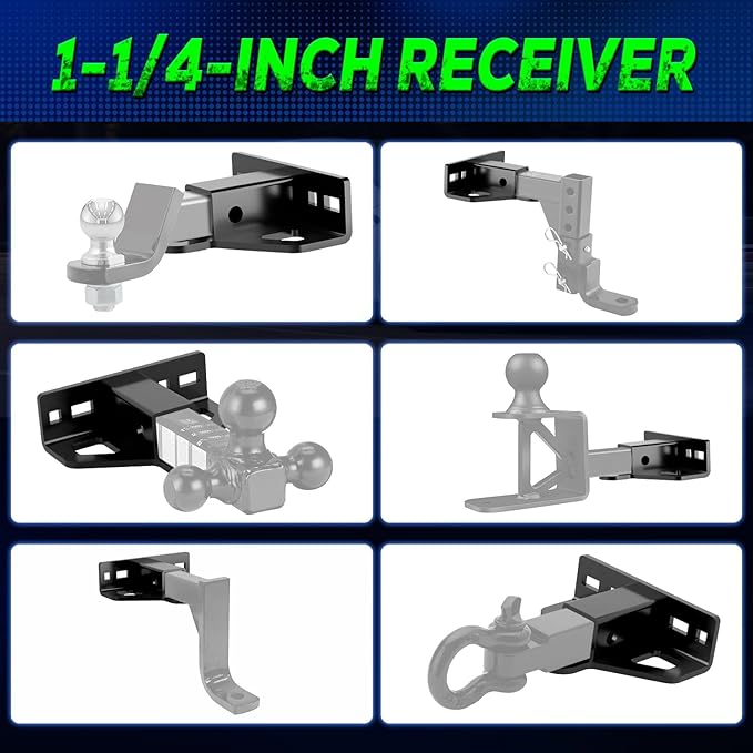 Thicker Lawn Mower Trailer Hitch with 1-1/4" Receiver for Most Tractor ATV Trailer Golf Cart, Heavy Duty Zero Turn Mower Accessories Bolt on Receiver Hitch Hold 7000LBS, Multi-Purpose Design Like Pin