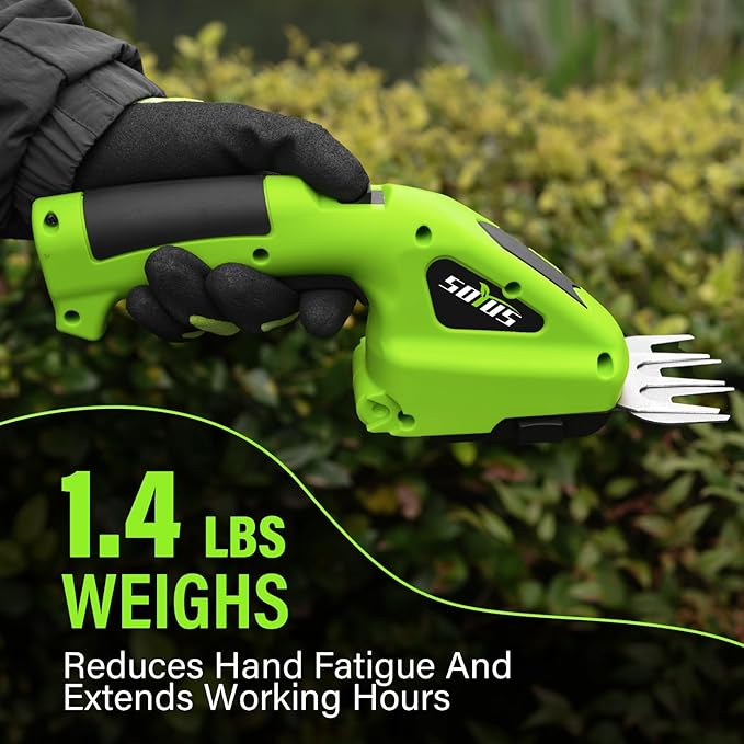 SOYUS Cordless Hedge Trimmer, 2-in-1 Handheld Hedge Trimmer, 7.2V Electric Grass Trimmer with Charger and Battery, Lightweight & Portable Grass Shear for Garden Yard Lawn