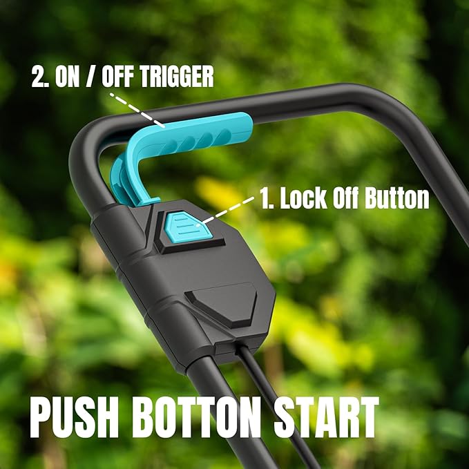 Electric Lawn Mower with Brushless Motor, 20V 13 inch Cordless Lawn Mower with 5-Position Cutting Height Adjustment, 2x4.0Ah Battery and Charger Included
