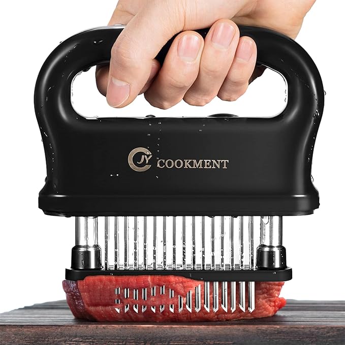 Meat Tenderizer with 48 Stainless Steel Ultra Sharp Needle Blades, Kitchen Cooking Tool Best for Tenderizing, BBQ, Marinade