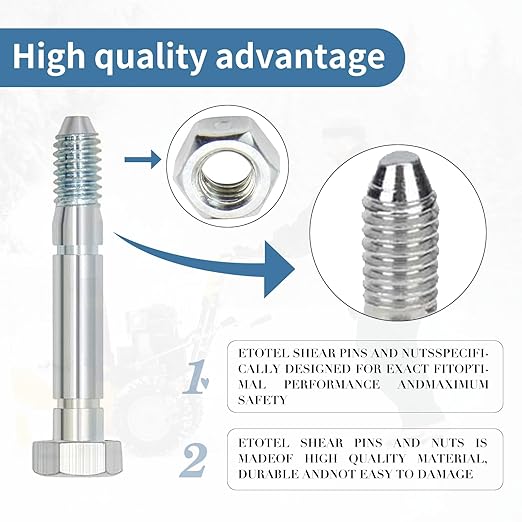 (6 Set of) 51001500 5/16" Snow Blower Shear Bolts Compatible with Ariens 2 Stage Snow Thrower Auger Replacement for 510015, 51001500, AM122156, AM1369890, 3285-11