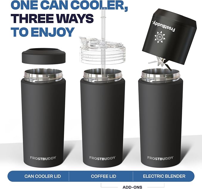 Frost Buddy XL Can Cooler - Fits 12/16/20/24 oz Cans & Bottles (Ice Cream) | Keeps drinks chilled 12+ hrs | No sweat, no condensation | Fits slim & standard cans