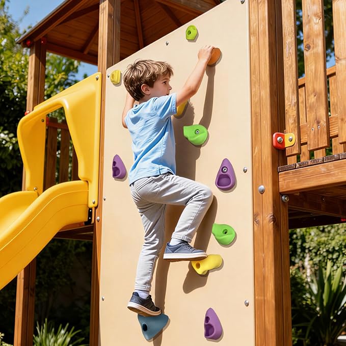 20 PCS Rock Climbing Wall for Kids,Rock Wall Climbing Holds,Adults Climbing Wall Grip Kits Holds Up to 230 lbs for Outdoor Indoor Home Playground Climbing Wall Holds(Pastel Color)
