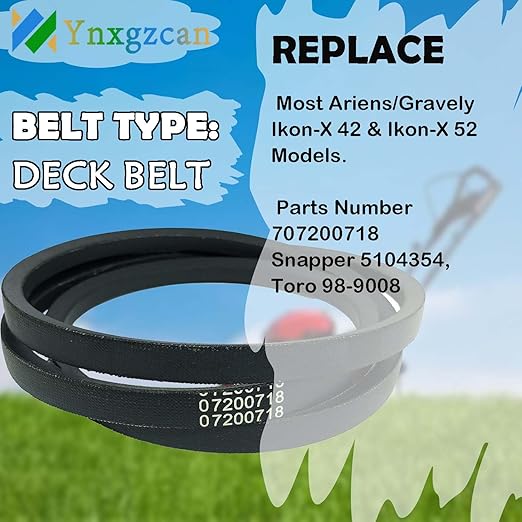 07200718 V-Belt - 1/2'' x 57'' Drive Belt for ARIENS/Gravely Zero Turn Lawn Mower ZTX 42 ZTX 52 IKON-X IKON-XD Snapper 5104354, Toro 98-9008
