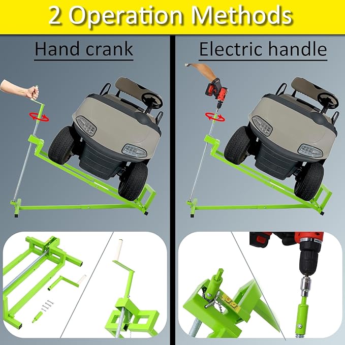 Heavy-Duty Lawn Mower Lift - 800 Lbs Capacity, Universal Fit, Easy Lift for Riding Mowers, Tractors | Adjustable 45° Tilt, Maintenance and Cleaning Aid