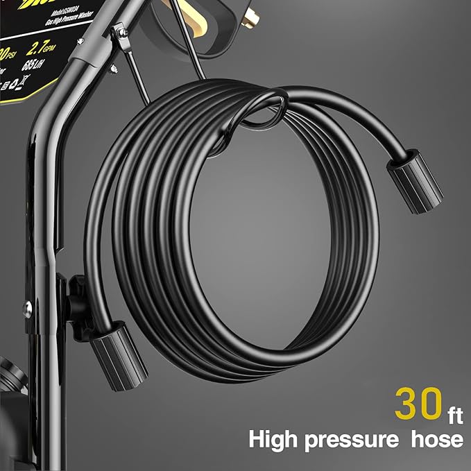 BLUBERY Gas Pressure Washer, 3600 PSI Pressure Washer,2.7 GPM Heavy Duty Power Washer, 30 feet Pressure Hose&Soap Tank,4-Stroke OHV 212cc Engine,Portable Industrial Style,Black